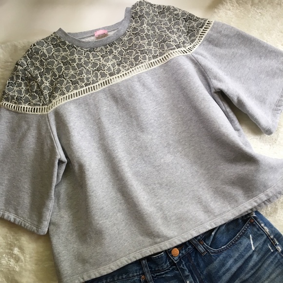 GiAMBA Paris grey bell sleeve sweatshirt SIZE L - Picture 3 of 13